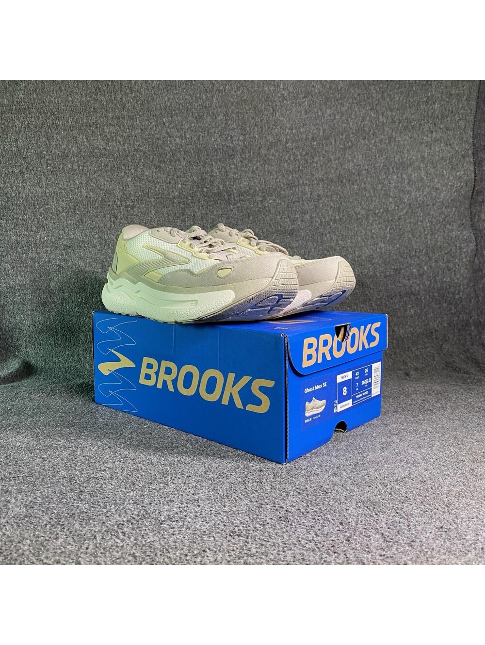 Brooks Ghost Max SE London Fog Green Haze Coconut Mens 8 Sneakers 1104441D335